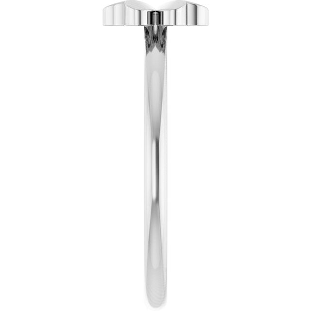 14K White Four-Leaf Clover Stackable Ring
