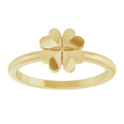14K Yellow Four-Leaf Clover Stackable Ring