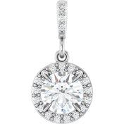 Platinum 5/8 CTW Lab-Grown Diamond Halo-Style Pendant