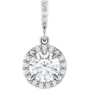 Platinum 5/8 CTW Lab-Grown Diamond Halo-Style Pendant