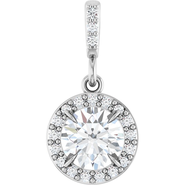8 CTW Lab-Grown Diamond Halo-Style Pendant