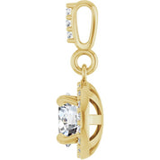 14K Yellow 5/8 CTW Lab-Grown Diamond Halo-Style Pendant