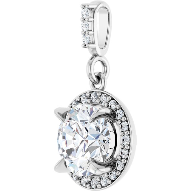 8 CTW Lab-Grown Diamond Halo-Style Pendant