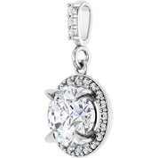 Sterling Silver 1 1/8 CTW Lab-Grown Diamond Halo-Style Pendant