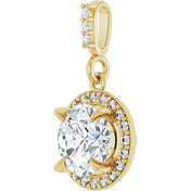 14K Yellow 1 1/8 CTW Lab-Grown Diamond Halo-Style Pendant
