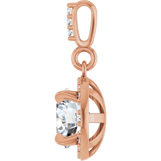8 CTW Lab-Grown Diamond Halo-Style Pendant