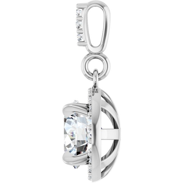 8 CTW Lab-Grown Diamond Halo-Style Pendant