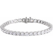14K White 12 CTW Lab-Grown Diamond Line 7" Bracelet