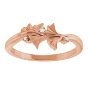 14K Rose .015 CTW Natural Diamond Floral Ring