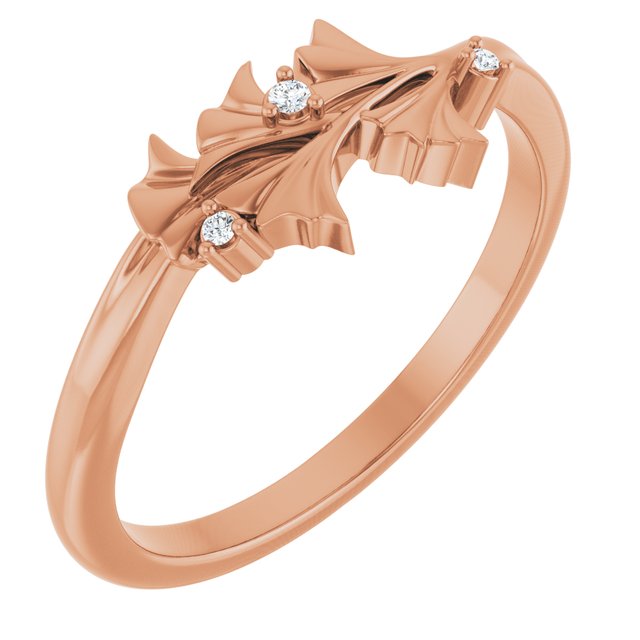 14K Rose .015 CTW Natural Diamond Floral Ring