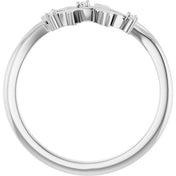 14K White .015 CTW Natural Diamond Floral Ring