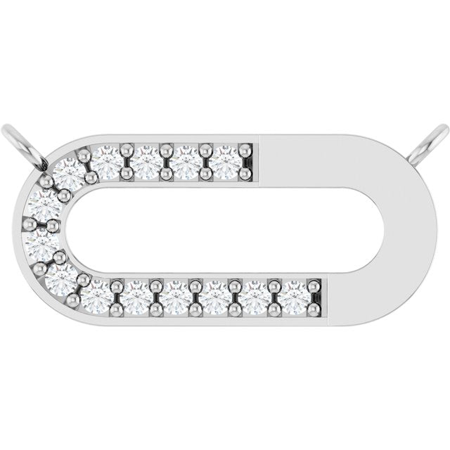 10 CTW Lab-Grown Diamond Paperclip-Style Necklace Center