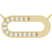 14K 1/10 CTW Lab-Grown Diamond Paperclip-Style Necklace Center