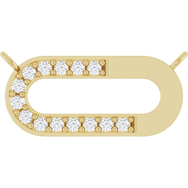 14K 1/10 CTW Lab-Grown Diamond Paperclip-Style Necklace Center