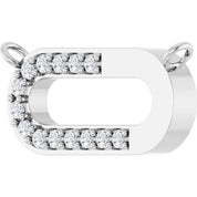 14K 1/10 CTW Lab-Grown Diamond Paperclip-Style Necklace Center