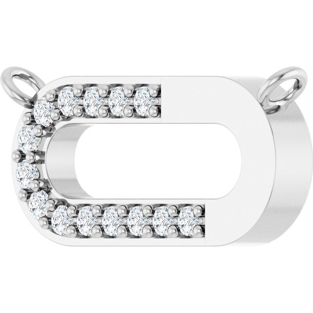 14K 1/10 CTW Lab-Grown Diamond Paperclip-Style Necklace Center