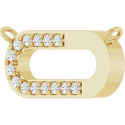 14K 1/10 CTW Lab-Grown Diamond Paperclip-Style Necklace Center