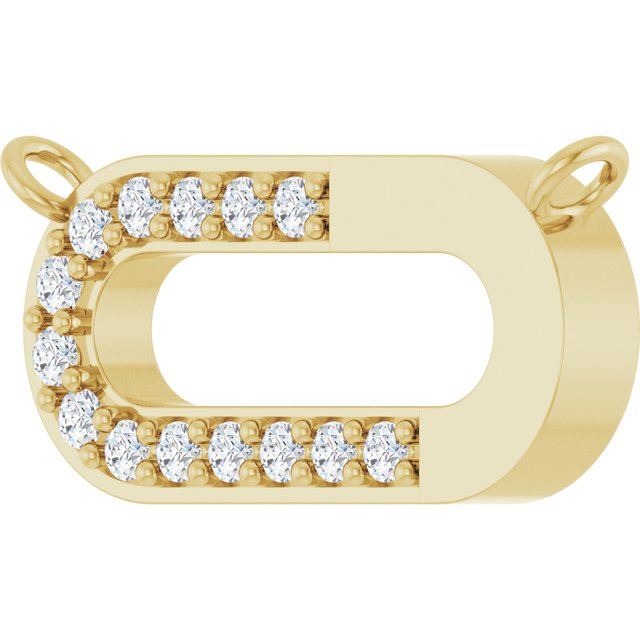 14K 1/10 CTW Lab-Grown Diamond Paperclip-Style Necklace Center