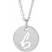 Platinum Script Initial B 16-18" Necklace