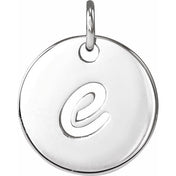 Platinum Script Initial E Pendant