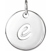 Platinum Script Initial E Pendant