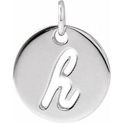 Platinum Script Initial H Pendant