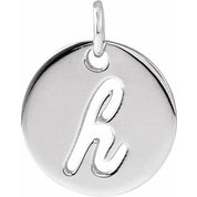 Platinum Script Initial H Pendant