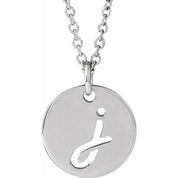 Platinum Script Initial J 16-18" Necklace