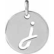 Platinum Script Initial J Pendant