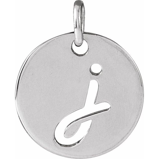 Platinum Script Initial J Pendant