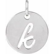 Platinum Script Initial K Pendant