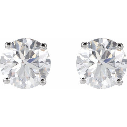 14K White 2 CTW Natural Diamond Stud Earrings