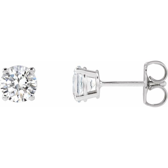 Platinum 1 CTW Natural Diamond Stud Earrings
