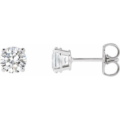 14K White 1 CTW Natural Diamond Stud Earrings