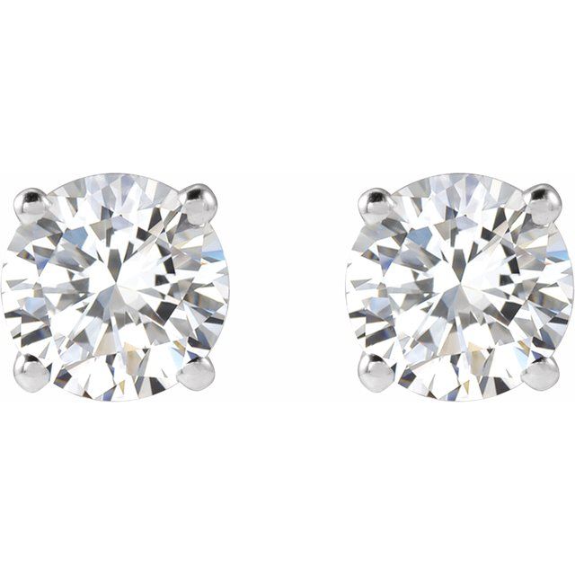 Platinum 1 CTW Natural Diamond Stud Earrings