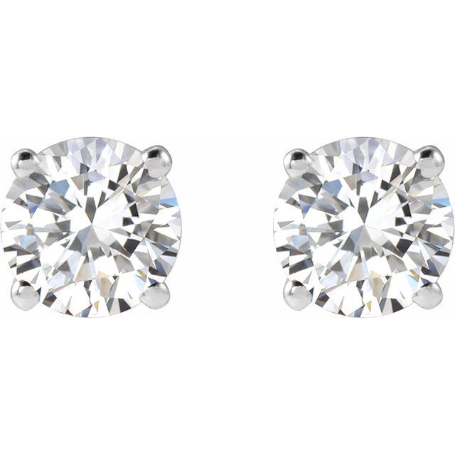 14K White 1 CTW Natural Diamond Stud Earrings