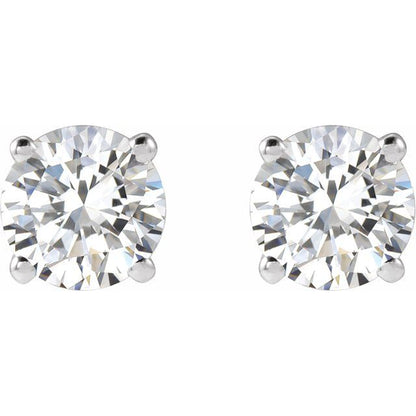 14K White 1 CTW Natural Diamond Stud Earrings