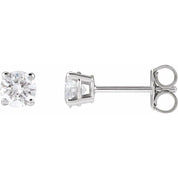 14K White 4mm :: 1/2 CTW Lab-Grown Diamond Stud Earrings