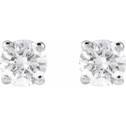 14K White 4mm :: 1/2 CTW Lab-Grown Diamond Stud Earrings