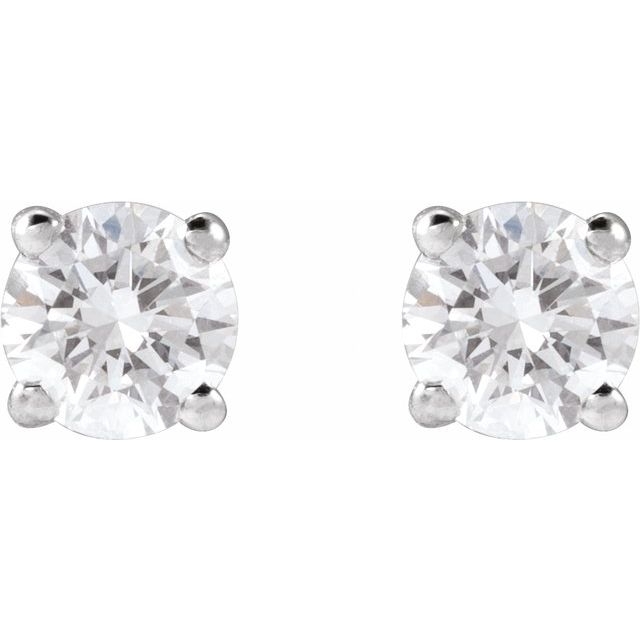 14K White 4mm :: 1/2 CTW Lab-Grown Diamond Stud Earrings