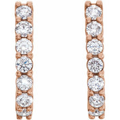 14K Rose 1 1/4 CTW Lab-Grown Diamond J-Hoop Earrings