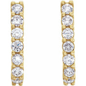 14K Yellow 3/4 CTW Lab-Grown Diamond J-Hoop Earrings