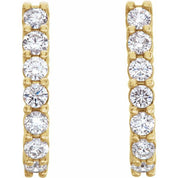 14K Yellow 3/4 CTW Lab-Grown Diamond J-Hoop Earrings