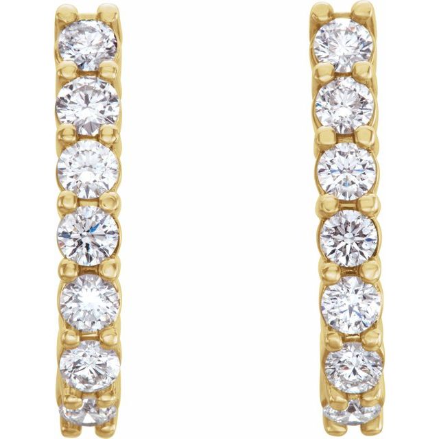 4 CTW Lab-Grown Diamond J-Hoop Earrings