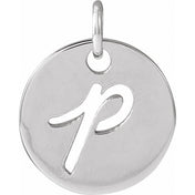 Platinum Script Initial P Pendant