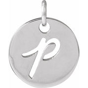 Platinum Script Initial P Pendant
