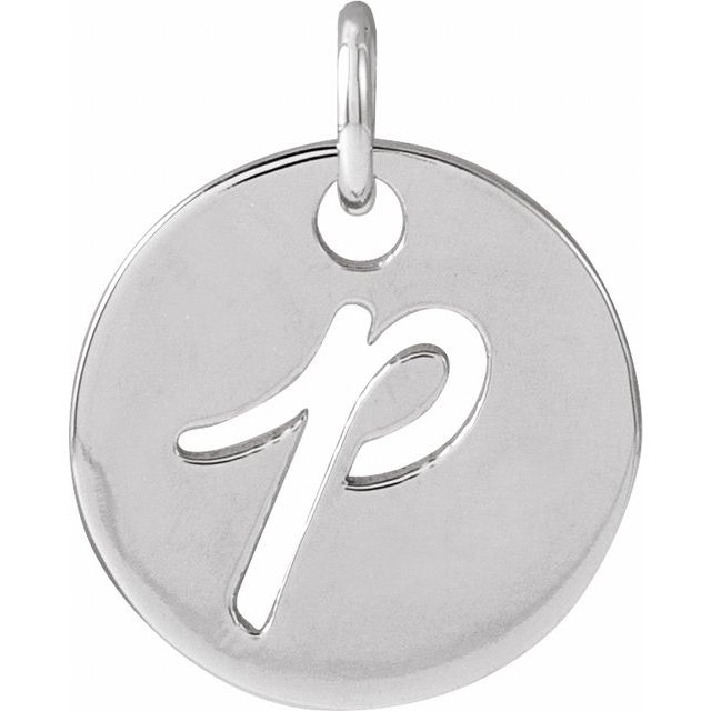 Platinum Script Initial P Pendant