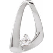 14K White .05 CTW Natural Diamond Freeform Pendant