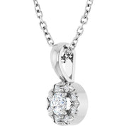 Sterling Silver 3 mm Natural White Sapphire & .03 CTW Natural Diamond 16-18" Necklace