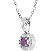 Sterling Silver 3 mm Lab-Grown Alexandrite & .03 CTW Natural Diamond 16-18" Necklace